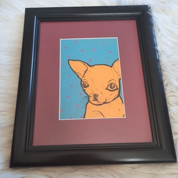 Pop Art Chihuahua Framed Art Print 13x11 - Picture 1 of 2
